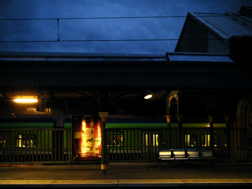 Conolly station at night, Dublin, Ireland, 2009