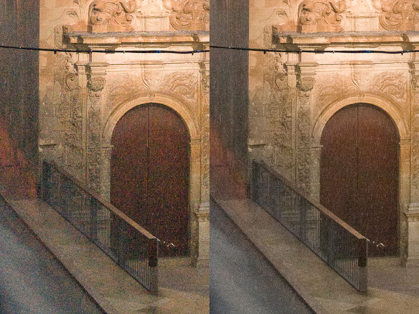 Comparison of the noise handling in LightRoom 2 and LightRoom 3(beta).