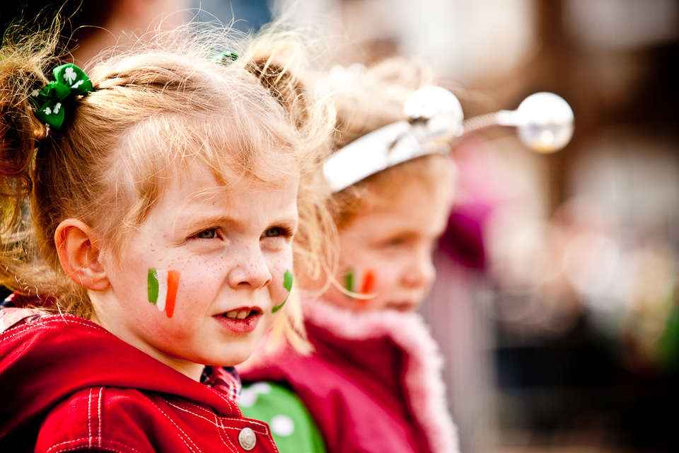 Little girl watching the St. Patrick's Day Parade, Maynooth, 2009