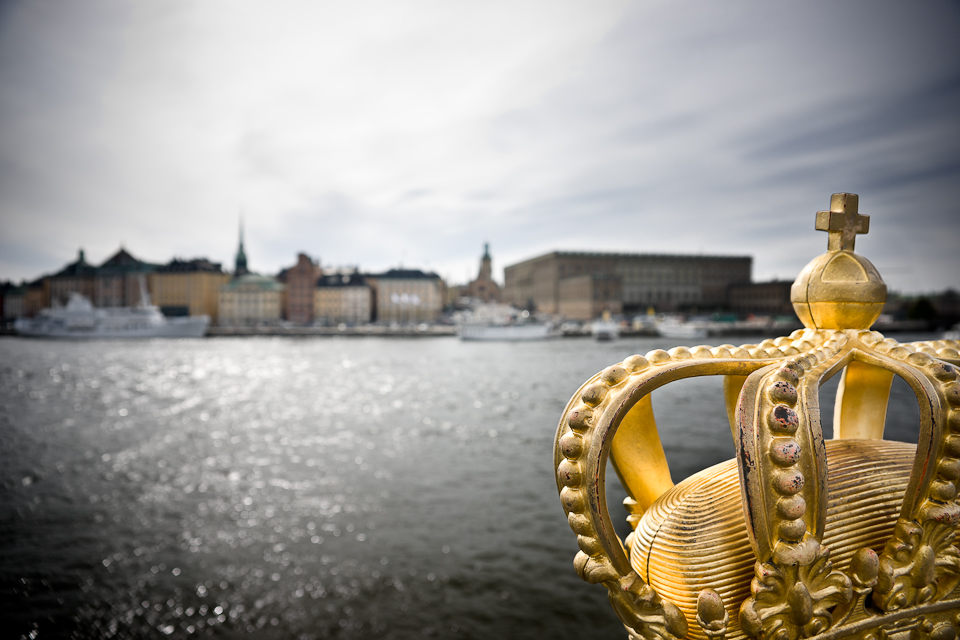 Crown on the Skeppsholmenbron in Stockholm, Sweden, 2009