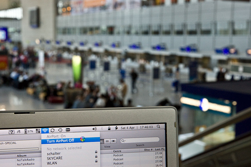 Turn AirPort Off, Frankfurt Airport, Germany, 2009