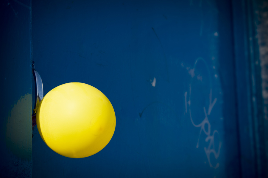 Yellow Balloon on Blue Door (obviously...), Dublin, 2007